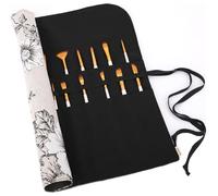 Amoyie Sets de Pinceaux de Peinture, 13 Pinceaux Peinture Nylon avec Trousse en tissu pour Acrylique, Aquarelle, Gouache et Huile, gris blanc