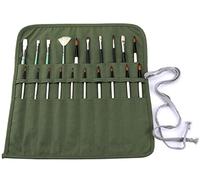 Amoyie Trousse pour Pinceaux de Peinture, Sacs Organiseurs en Tissu, Porte-brosses Pochettes Rouleaux, 20 Poches