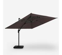 Ampelschirm Parasol 3x3 brun avec LED Solar Waikiki Light Brown