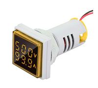 Ampèremètre Montage sur Panneau 12 Volt Ampèremètre Capteur à Effet Hall Plastique LED Affichage Numérique Tension AC Indicateur de Courant 22 Mm 0 100 A Indicateur de Compteur (Jaune)