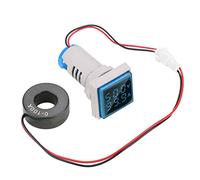 Ampèremètre Voltmètre Numérique AC 22mm, Double Affichage LED Compteur de Courant Indicateur de Tension 60-500V 0-100A Affichage de Couleurs Différentes (Bleu)