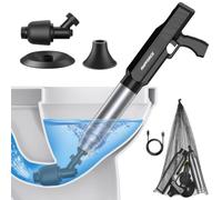 AMPFORCE Déboucheur WC Électrique, Déboucheur Canalisation à Pression Réglable 1-8 Bar, Ventouse Toilette Anti-Éclaboussures 120°, Pompe Déboucheur pour WC, Évier, Douche et Canalisations