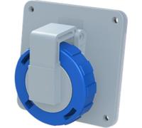 Amphenol 16 ampères CEE prise encastrée 3 pôles (2P+PE) femelle, codage 6h bleu 200/250V fréquence 50 et 60Hz - 1
