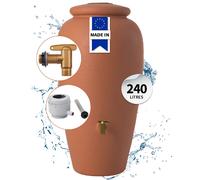 GARANTIA Kit Réservoir Amphore 240 L, terre cuite incl. robinet en laiton et raccord de descente