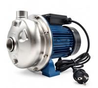 Ampika FCP 3,0/20-AM Pompe centrifuge alimentaire 220 V avec fiche Schuko - Acier inoxydable AISI 304, 3000 l/h, hauteur 20 m, moteur 0,75 kW IP55, joints viton, pour lait, jus et nettoyage CIP