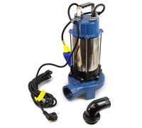 Ampika QW-1300DF Pompe fécale de relevage avec broyeur et flotteur pour eaux usées, 1300 W, 18 300 l/h, hauteur d'impulsion max. 5 m