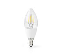 Ampoule à Filament Connectée Wi-Fi LED 5W 400lm E14 en Forme de Bougie Transparent