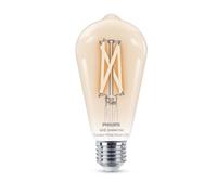 Philips Smart Lighting, Ampoule LED Connectée Filament ST64, Culot E27, 806 lm, Lumière Blanche Réglable 2700-6500 K, Gradation Faible, Connected by WiZ, Alexa, Google Home, Apple Home