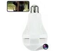 Ampoule Caméra Espion De Surveillance HD 2Mp 360° Wifi Ip E27 Vision Nocturne Ir + SD 8Go