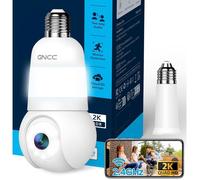 Ampoule Camera Surveillance WiFi 2K HD Camera Extérieure Douille E27 360°PTZ Suivi Auto Vision Nocturne Couleur AI Détection 24/7