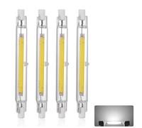 Ampoule COB LED R7S 118mm 30W Dimmable, Blanc Froid 6000K, Équivalent Lampe Halogène J118 300W, Angle de Faisceau 360°, 3000LM Double Linéaire Lampe 118mm R7S pour Projecteur Applique Murale, 4 Pièces