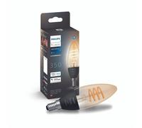 Philips Ampoule connectée Hue White Ambiance Filament flamme E14 Transparent
