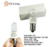Ampoule de four halogène E14 25W/40W 220-240V, lampe de four halogène sûre, haute température 500 ℃ Ampoule résistante pour sèche-linge et micro-ondes 25W