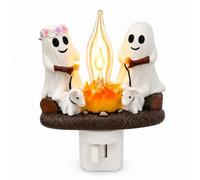 Ampoule de rechange pour veilleuse fantôme feu de camp, veilleuse murale à effet flamme vacillante, décorations 3D mignonnes et effrayantes en forme de guimauve pour Halloween, chambre ou salon.