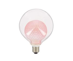 Ampoule Déco LED Double Verre Rose G125 Culot E27 - Ampoule Vintage E27 LED Angle Éclairage 320°- Ampoule LED E27 Vintage 3W 250 Lm - Ampoule Globe E27 LED Lumière Blanc Chaud - RFDEB125DVPINK Xanlite