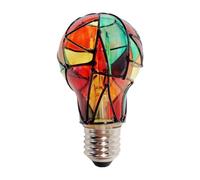 Ampoule E27 - Ampoule Soufflée Décorative À Vis En Vitrail, 4W Mosaïque E27 Base Lumière Colorée Et Ampoules À Filament De Décoration De Noël Pour Chambre À Coucher, Salon, Décoration De La Maison