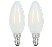 Ampoule filam. LED, E14, 470lm remp. 40W, amp. boug., mte, blc chd,2p.