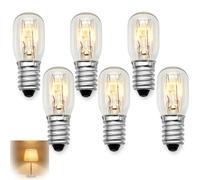 Ampoule Frigo 15W E14 T20 6 Pièces 2700K 230V IRC 99 pour Congélateur | Blanc Chaud | Dimmable Sans Scintillement | Résistance -20°C | Éclairage 360° Sans Angle Mort | Durée 1000h+ | 50mm Hauteur