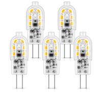 Ampoule G4 LED 12V, 1.2W équivalent à 10-20W halogène Blanc Chaud, 5 Pièces | 120LM, AC/DC G4 Ampoule à Économie D'énergie, pour Lustre de Hotte Aspirante