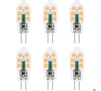 Ampoule G4 LED 12V 2W Blanc Chaud 3000K 200lm, Équivalent 10-20W Halogène, Non-dimmable Bi-pin, Lot 6 Lustre Lampe Table