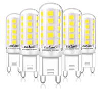 Ampoule G9 LED - 4W Equivalent 35W G9 Halogène, 420LM, Mini Lampe, Blanc Froid 6000K, Sans Scintillement, AC220-240V, Lot de 5