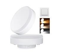 Ampoule GX53 LED, L’interrupteur contrôle le tricolore, 7W, 600 Lumens, AC/DC 190-260V, Remplace les Ampoules 60W GX53 Halogène, 2pcs