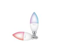 Ampoule intelligente - TRUST - Trust 71293 - Culot E14 - Wi-Fi 2,4 GHz sans hub - Blanc et couleur - Lot de 2