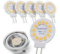 Ampoule LED 12 Volts G4 Plate Blanc Chaud équivalent Ampoule Halogène JC G4 12V 20W - Mini Ampoule G 4 pour Hotte Aspirante Four - Spot Encastrable Halogene 2 Watt G 4 lumière Jaune - Lot de 6