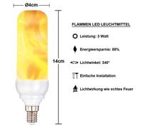 Ampoule LED à effet de flamme de feu, lampe E14, 1600K, 3 watts, éclairage Globo 10101
