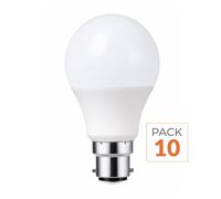 Ampoule LED B22 9W 220V A60 180° - Pack de 10 - Blanc Froid 6000K - 8000K