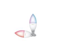Trust WiFi E14 Ampoule Connectée, Compatible avec Alexa et Google Home, Ampoule LED Couleur, Sans Hub, 2.4GHz Lampe LED, E14 Blanc et Couleur - Lot de 2