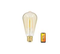 - Ampoule LED connectée KOZii, éclairage multi-blancs, Filament E27 ST64 au verre ambré, 4,9W cons. Variation de luminosité - KRFDE470STACCT