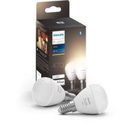 Ampoule LED connectée PHILIPS HUE E14 White Sphérique pack de 2