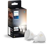 Philips Spot LED GU10 Hue White Ambiance 400 lm 2200-6500 K Bluetooth Pack de 2 Blanc
