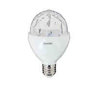 Ampoule LED Couleur A60 Rotative DISCO-LED Culot E27 - Ampoule Couleur Boule Angle Éclairage 120°- Lampe RGB Multicolore 3,2W- Lumière RVB - SEDRVB Xanlite