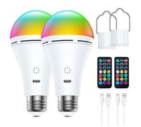 Ampoule LED - E26 - 1500 mAh - avec télécommande - Intelligente RGB -3 Températures de Couleur - 9W - 2PCS