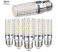 Ampoule Led E27, 12W (Équivalent Ampoules Halogène 100W), 1200LM, 3000K, 230V, Blanc Chaud, Non-Dimmable Sans Scintillement , 6pcs