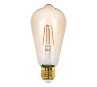 EGLO connect.z Ampoule LED E27 connectée, ST64, ZigBee, contrôlable par appli et commande vocale, dimmable, blanc chaud, 500 lumens, 5,5 watts, ambré, design vintage