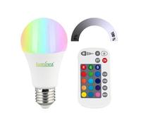 Luminea Ampoule LED E27 RVB et blanc 806 lm à intensité variable avec télécommande