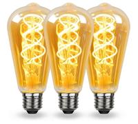Ampoule LED E27 Vintage Edison 4W dimmable - Verre ambré, filament céramique spirale, 2200K blanc chaud