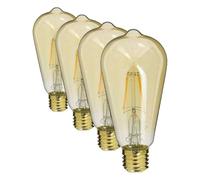 Ampoule LED E27 Vintage ST64 Culot E27 - Ampoule Vintage E27 LED Angle Éclairage 320°- Ampoule Filament E27 3 8W Équivalant 30W 350 Lm - Ampoule LED Vintage Lumière Blanche Chaude - RFDE400STA Xanlite