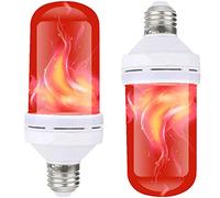Ampoule LED effet flamme 4 modes d'éclairage simulation de flamme vacillante Base E26 E27 B22 Capteur de gravité à l'envers pour festival, hôtel, bar, maison, décoration de fête (rouge, taille A)