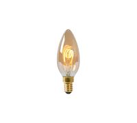 Ampoule LED filament bougie ambre E14 3W 115 lm blanc chaud 2200K Lucide