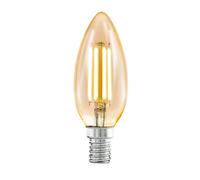 Ampoule LED Filament dimmableBougie ambre Lampe en verre Boule 4W 320lm 2200 K blanc chaud, DxH 3,5 x 9,8 cm