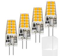 Ampoule LED G4 Bi-Broche - Pro | Lot De 4 Ampoules G4 Daylight Équivalent Halogène 40W (3,5x1,3cm) | Lampe À Broches Éclairage À 360 Degrés Pour Spot De Jardin Luminaire Intérieur Et Paysage Haute Per