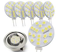 Ampoule LED G4 Ronde 12 Volts Blanc Froid équivalent Ampoule Halogène JC G4 12V 20W - Petite Ampoule G 4 pour Hotte de Cuisine Four - Spot Encastrable Halogene 2 Watt G 4 lumière du Jour - Lot de 6