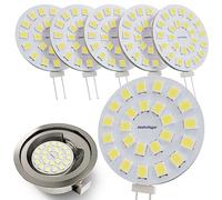 Ampoule LED G4 Ronde 12 Volts Blanc Froid équivalent Ampoule Halogène JC G4 12V 20W - Petite Ampoule G 4 pour Hotte de Cuisine Four - Spot Encastrable Halogene 2 Watt G 4 lumière du Jour - Lot de 6