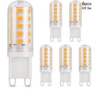Ampoule LED G9 3W, équivalen 40W halogène, Blanc chaud 2700K, 410lm, Non-dimmable, 230V, Économie d'énergie,Culot G9 Standard, 6Pcs
