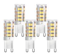 Ampoule LED G9 5 W 500 LM variable 220 V, faisceau 360°, halogène 50 W | Longue durée de vie, pour lustre, éclairage d’accent comptoir, éclairage domestique principal/secondaire, 5W 5 pièces 6500K