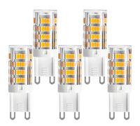Ampoule LED G9 5 W 500 LM variable 220 V, faisceau 360°, halogène 50 W | Longue durée de vie, pour lustre, éclairage d’accent comptoir, éclairage domestique principal/secondaire, 5W 5 pièces 2700K
